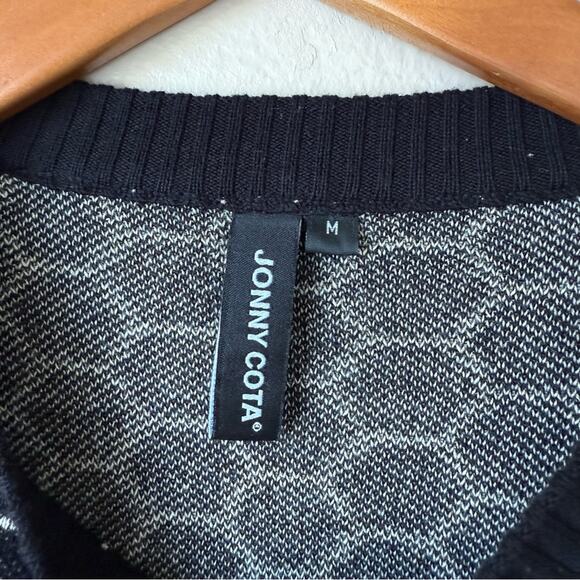 Jonny Cota Men's Black and White Sweater Reptilian Print Size Medium M - Picture 3 of 3